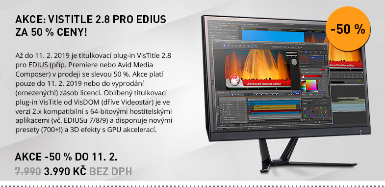 AKCE: VISTITLE 2.8 PRO EDIUS ZA 50 % CENY!