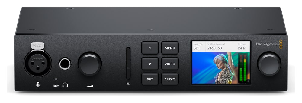Blackmagic Design UltraStudio 4K Mini – Panel frontal con LCD y botones de control