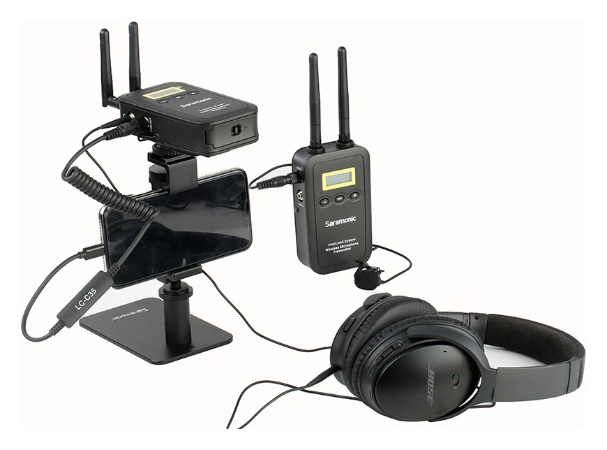 Saramonic LC-C35 – Un equipo de reportaje con el teléfono