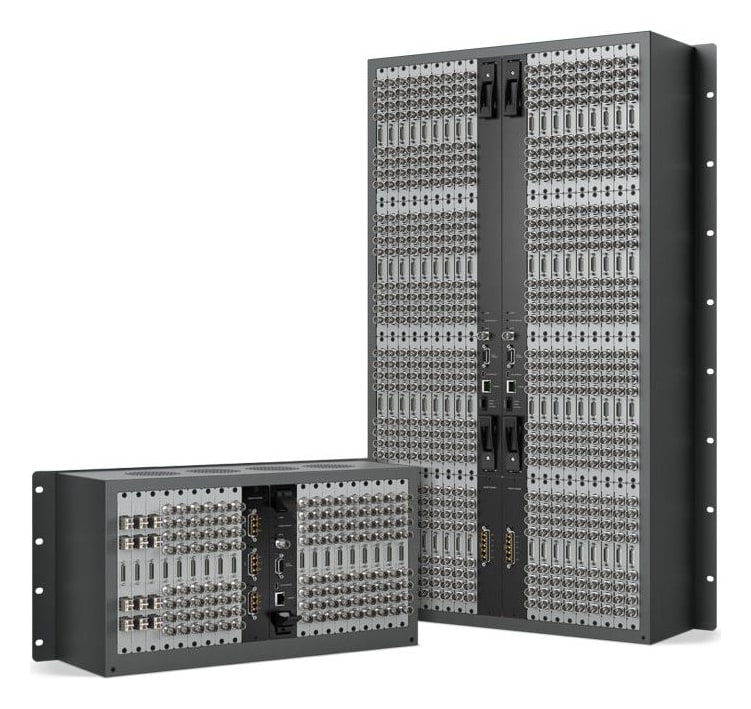 Blackmagic Universal Videohub 288 – Dos tamaños de bastidor, las mismas tarjetas