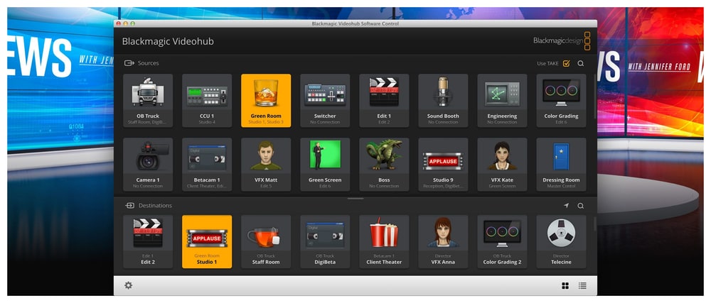 Blackmagic Universal Videohub 288 – Control desde ordenador o panel