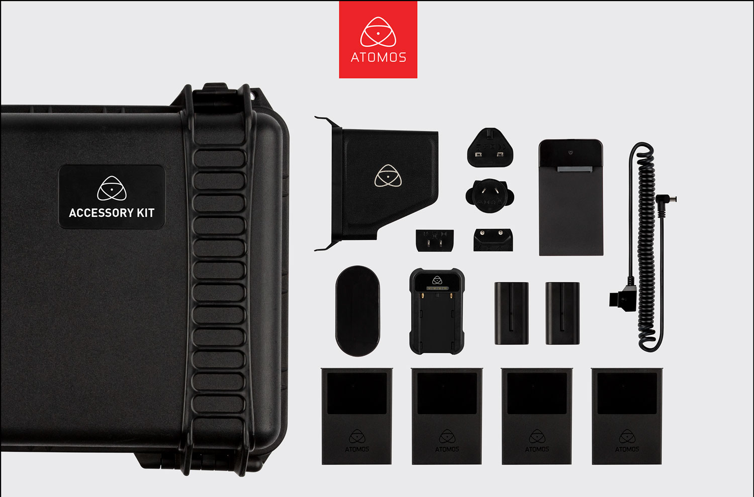 Contenido desplegado del kit de accesorios Atomos Shogun 7