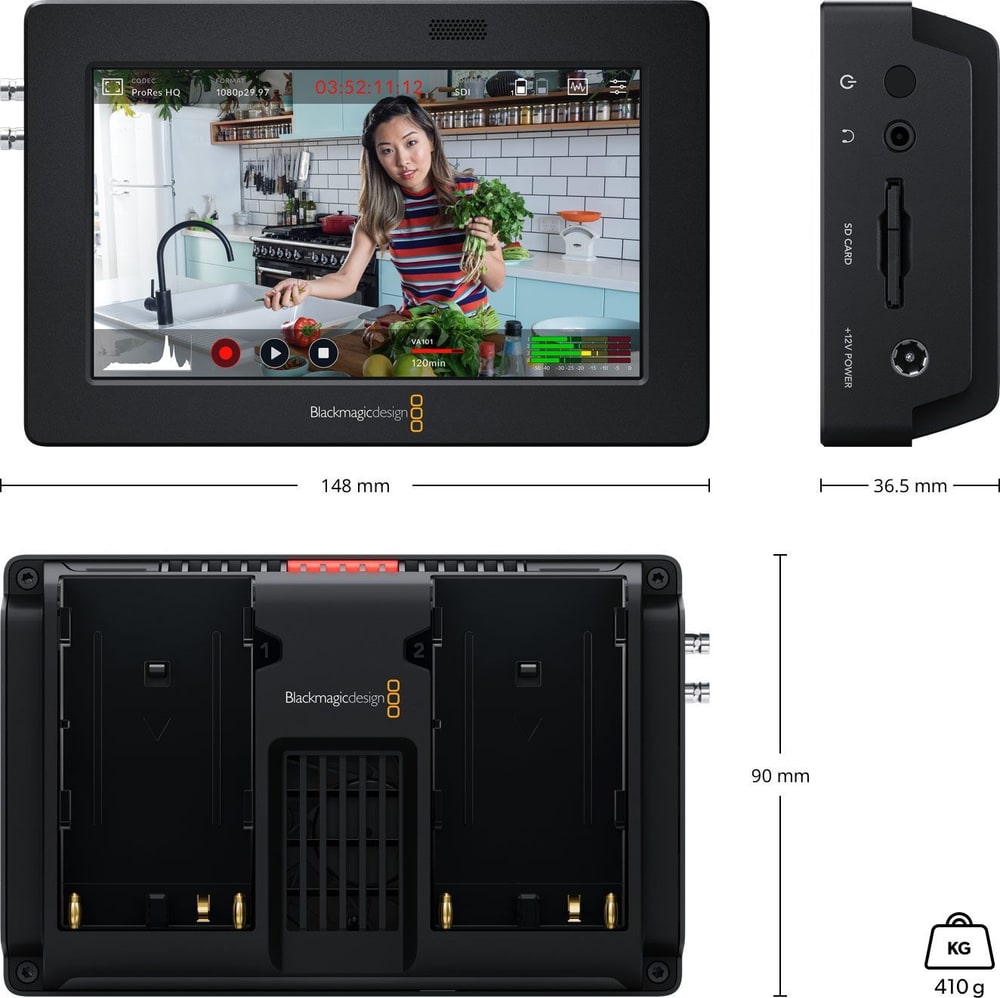 Video Assist 5″ 3G – Dimensiones y peso