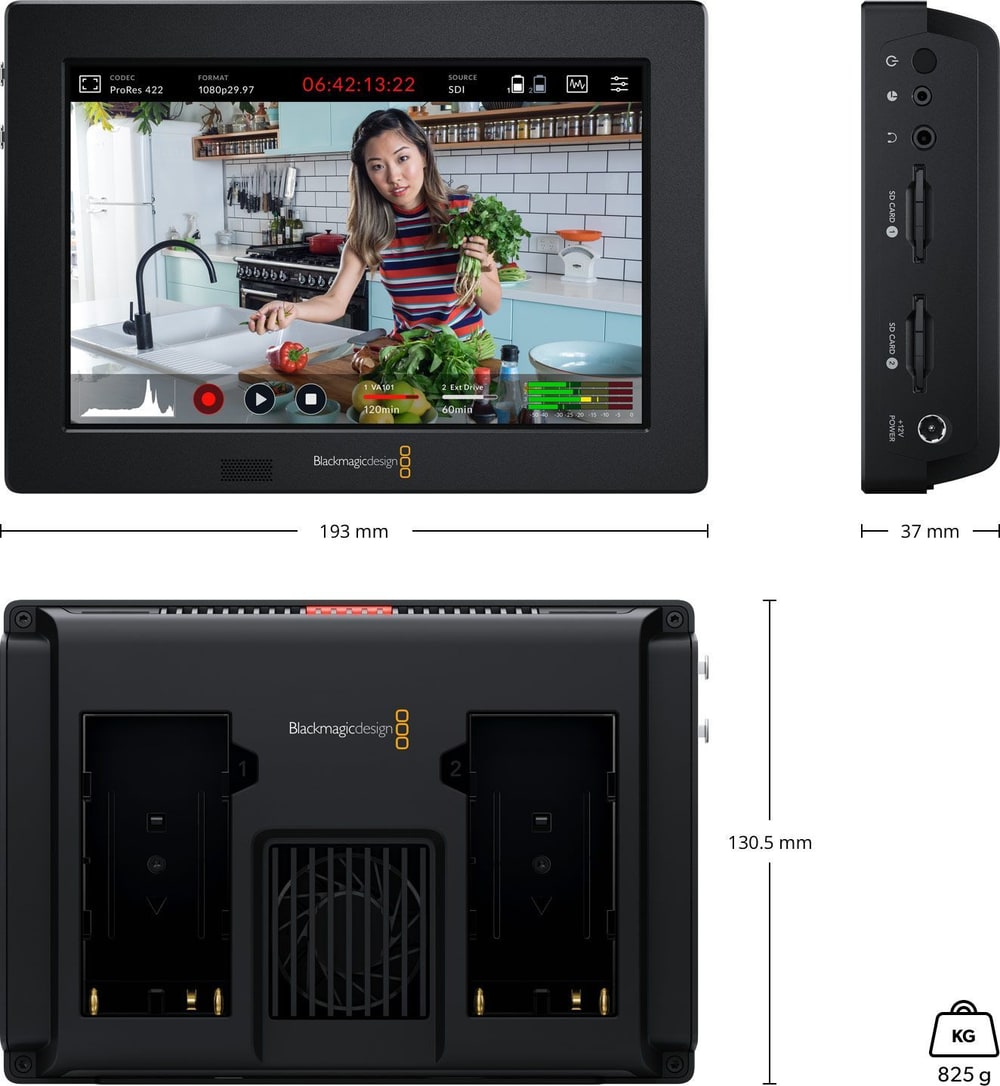 Video Assist 7″ 3G – Dimensiones y peso