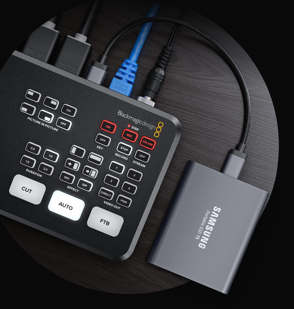 ATEM Mini Pro ISO – Grabación en discos USB