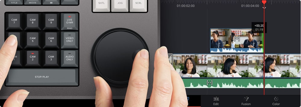 DaVinci Resolve Speed Editor – Teclas de cámara y Live Override