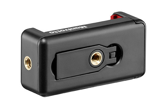 Parte trasera de Manfrotto MCLAMP con dos roscas de un cuarto de pulgada