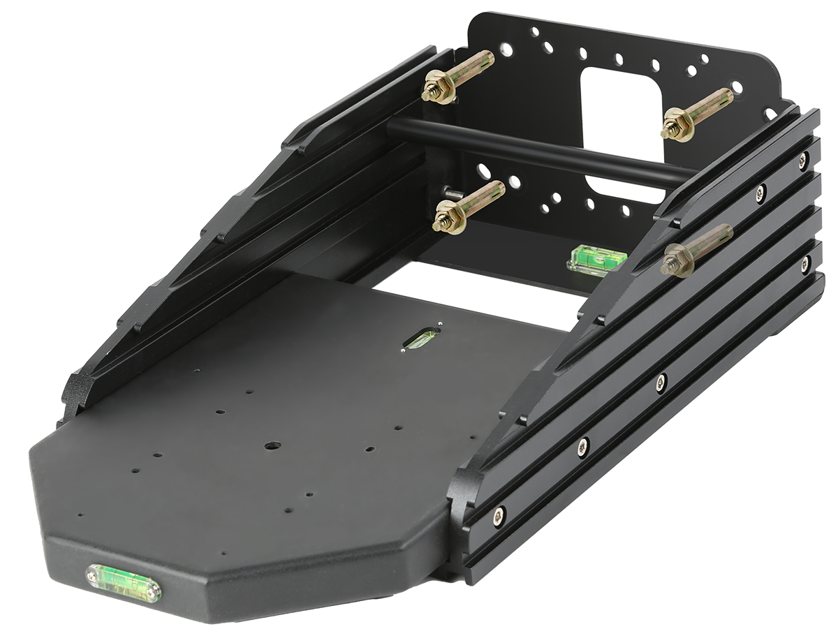 Niveles de burbuja integrados y tornillos de expansión para nivelar y fijar el WM-11 con precisión