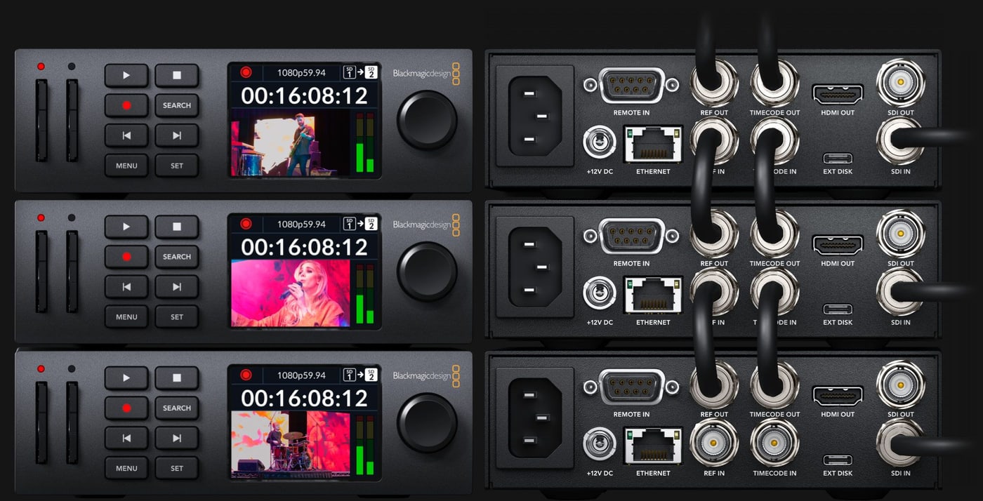 HyperDeck Studio HD Mini – Código de tiempo y sincronización para grabación ISO