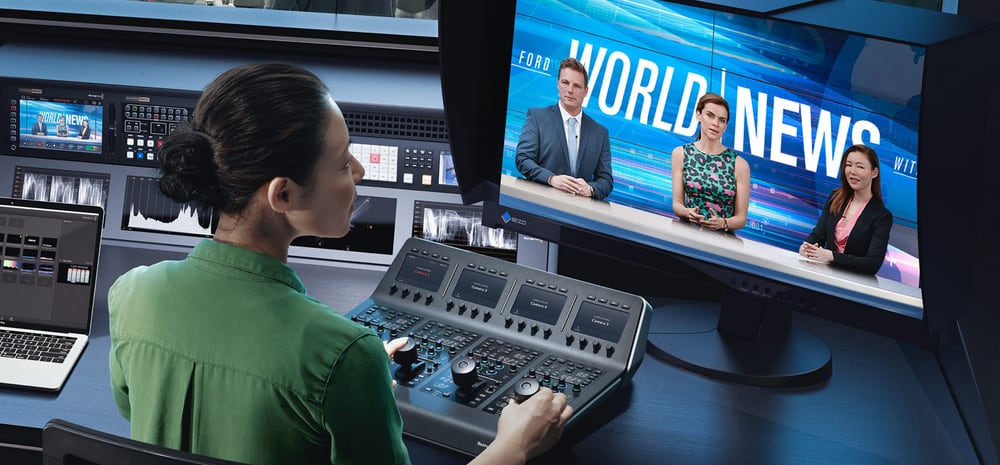 Blackmagic URSA Broadcast G2 – Cámara de estudio controlada por un mezclador ATEM