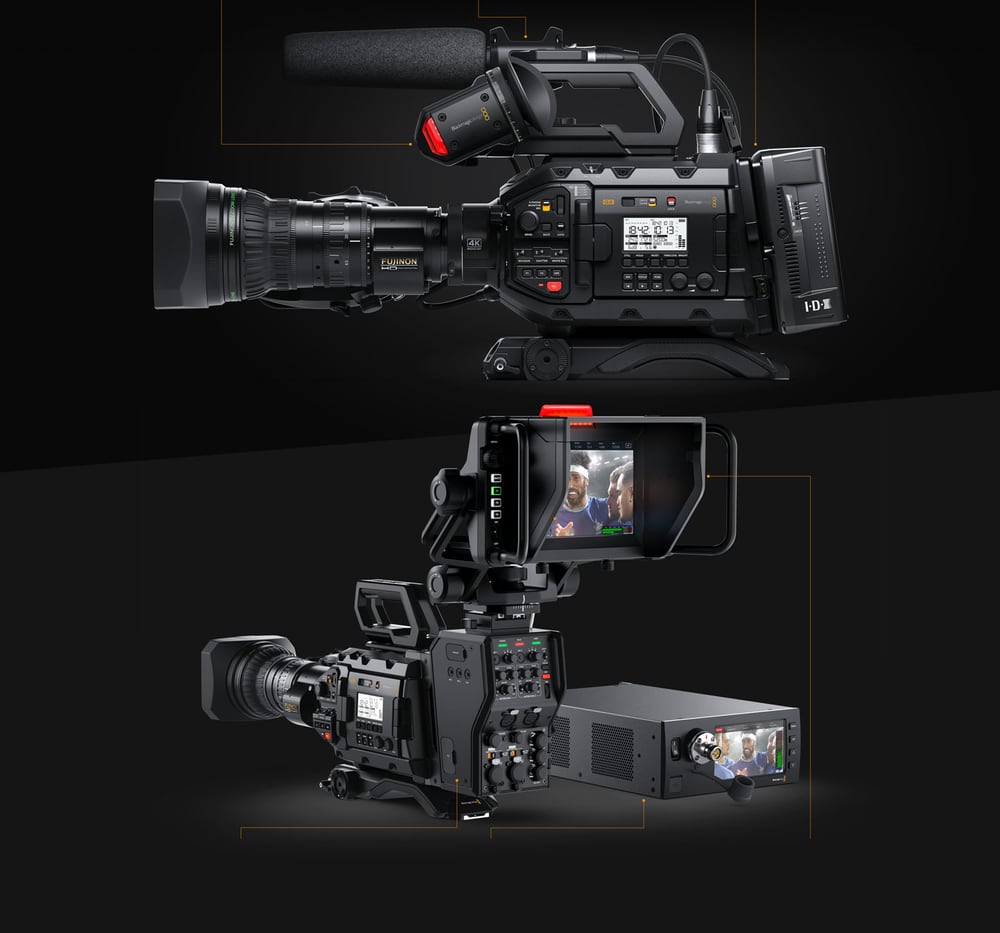 Blackmagic URSA Broadcast G2 – Visores, fibra SMPTE y grabador