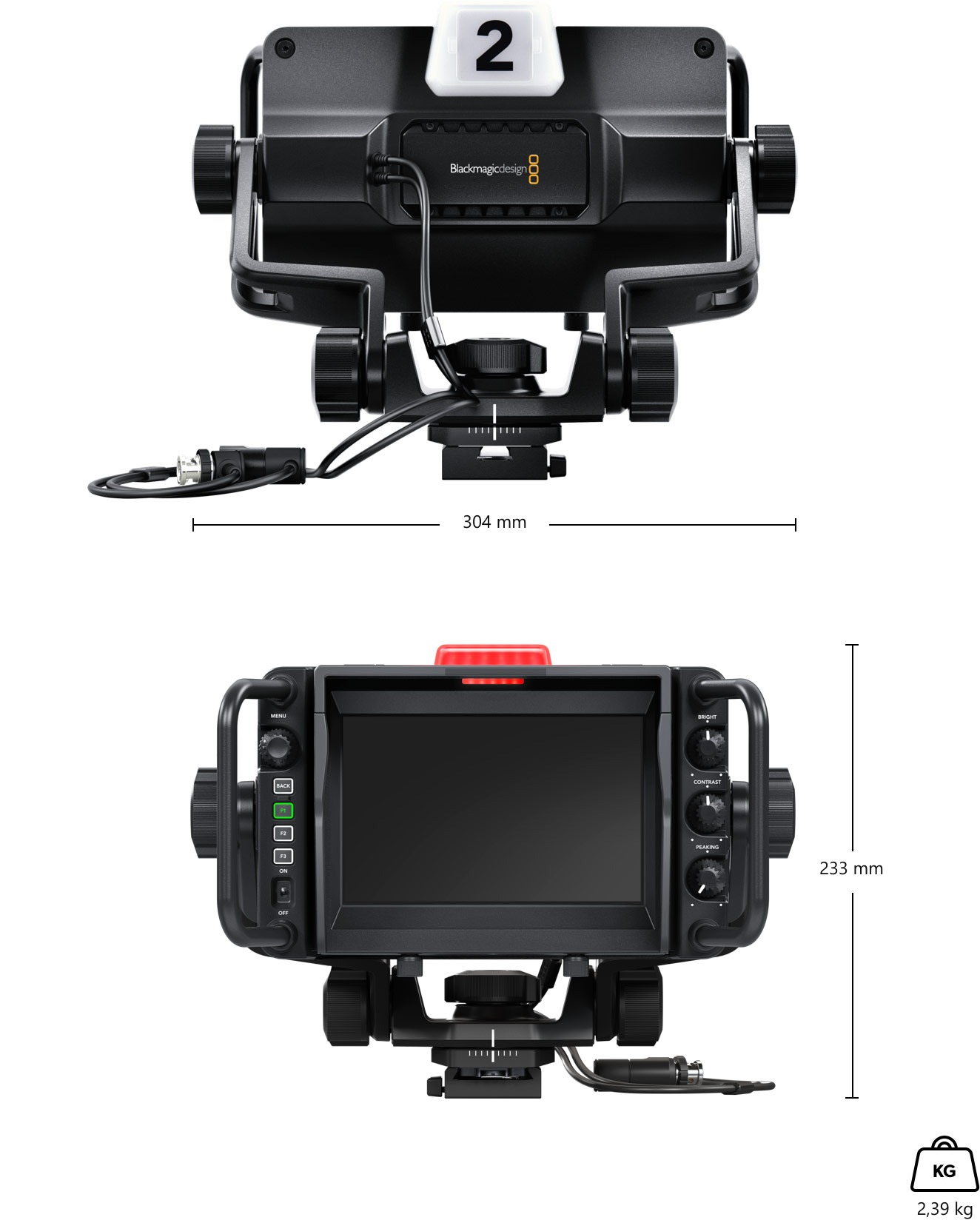 Blackmagic Design URSA Studio Viewfinder G2 – Dimensiones y peso