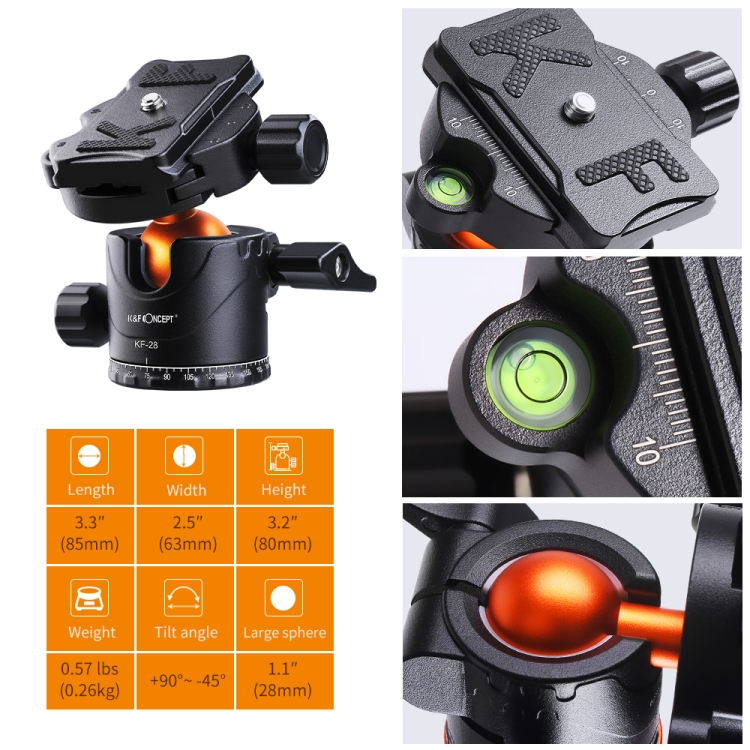 K&F CONCEPT KF09.089V1 Camera Tripods Aluminum Travel Vlog DSLR Tripod Monopod - 1