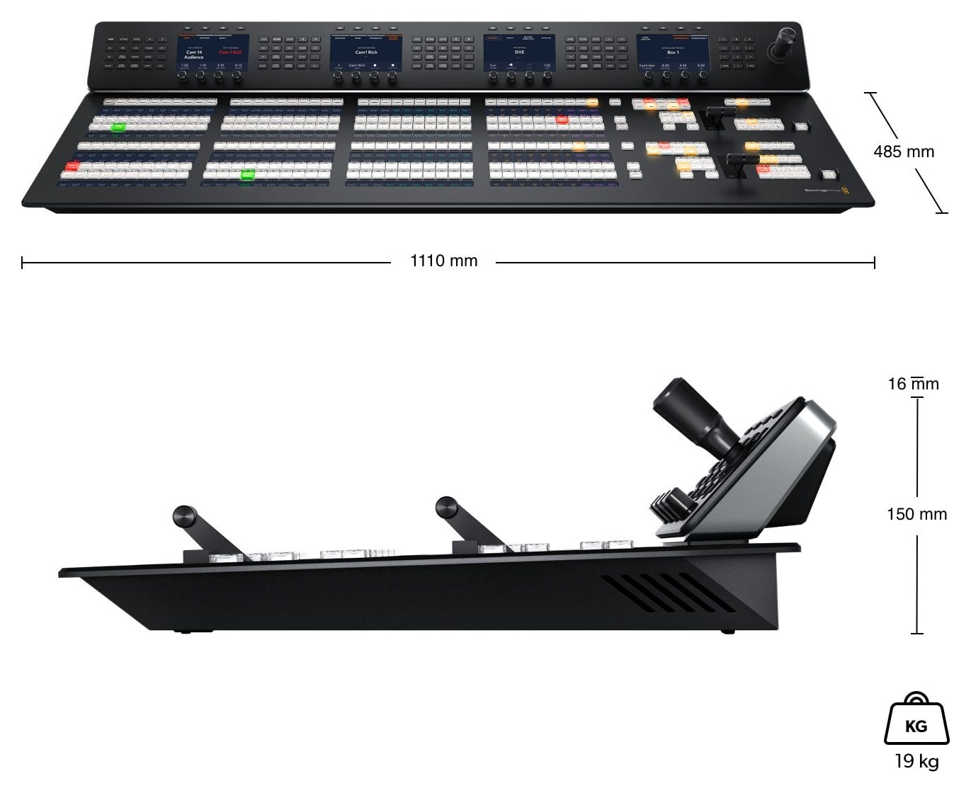 ATEM 2 M/E Advanced Panel 40 – Dimensiones