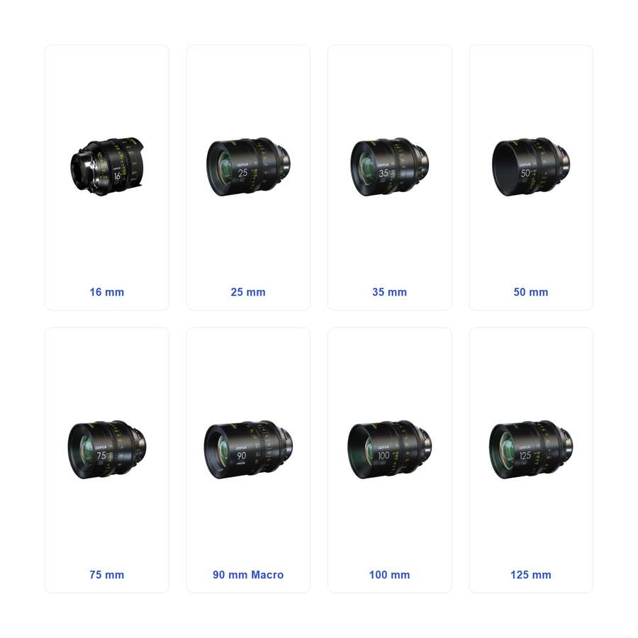 Ocho objetivos DZOFILM Vespid Prime del kit