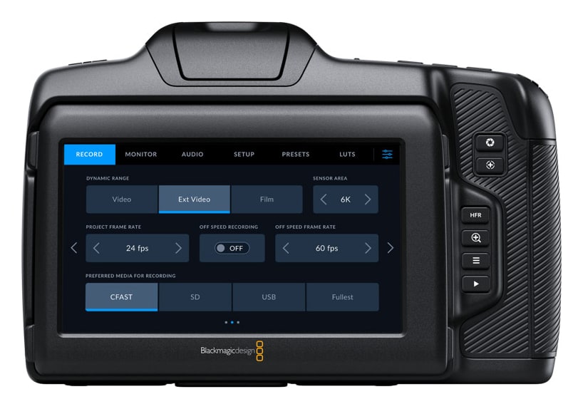 Blackmagic Pocket Cinema Camera 6K G2 – Pantalla táctil abatible de 5″