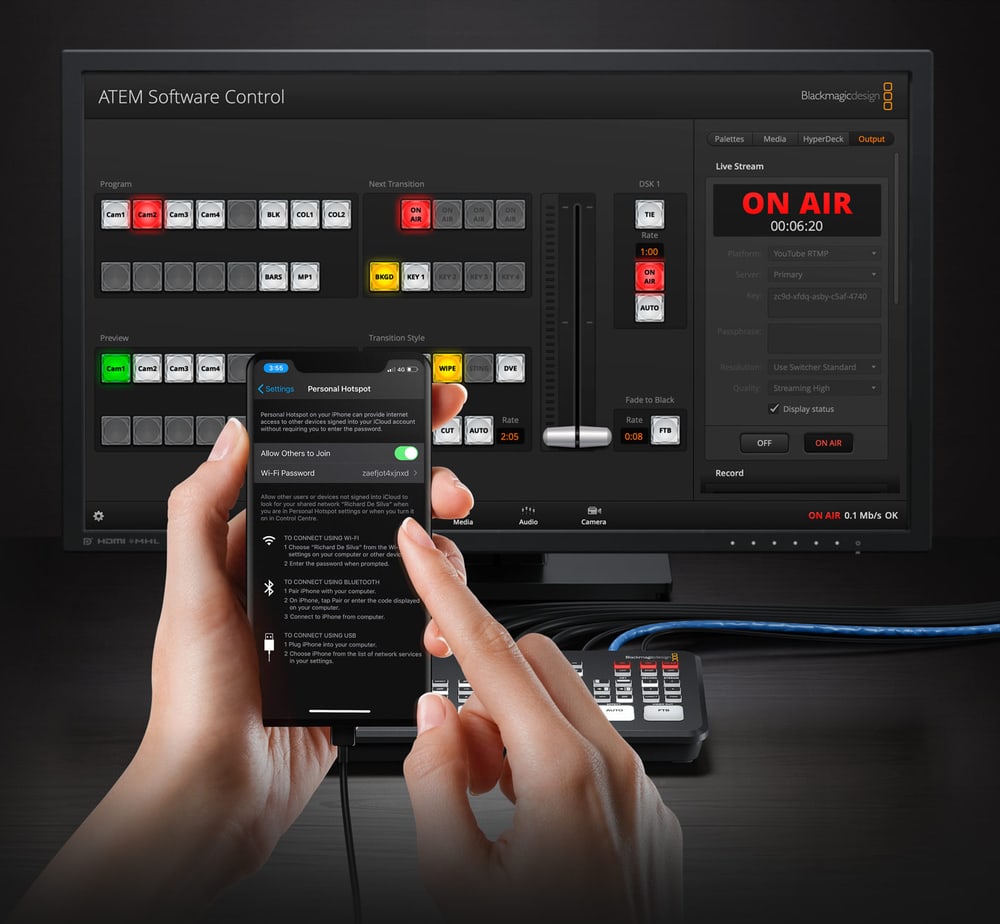 ATEM SDI Extreme ISO – Streaming por Ethernet y datos móviles