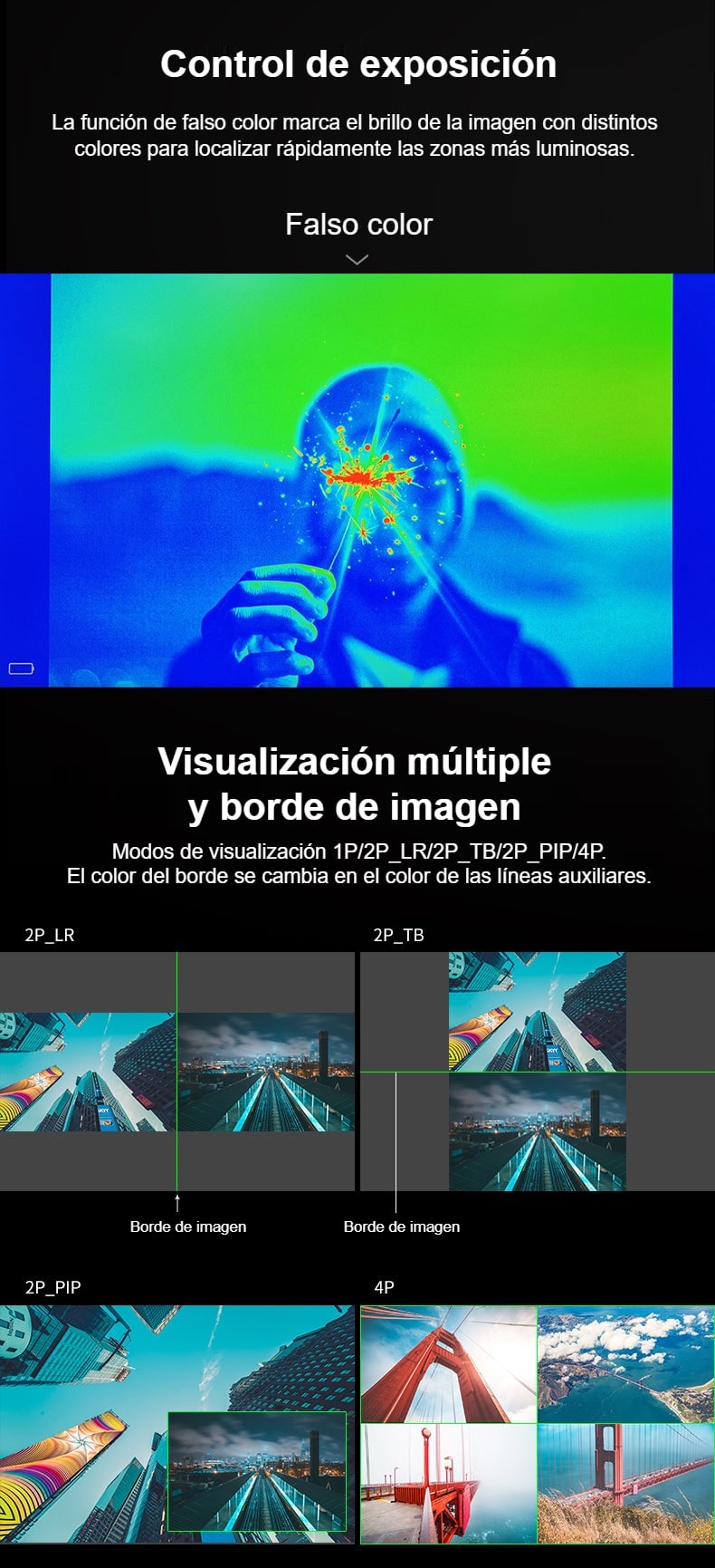 Falso color y borde de imagen