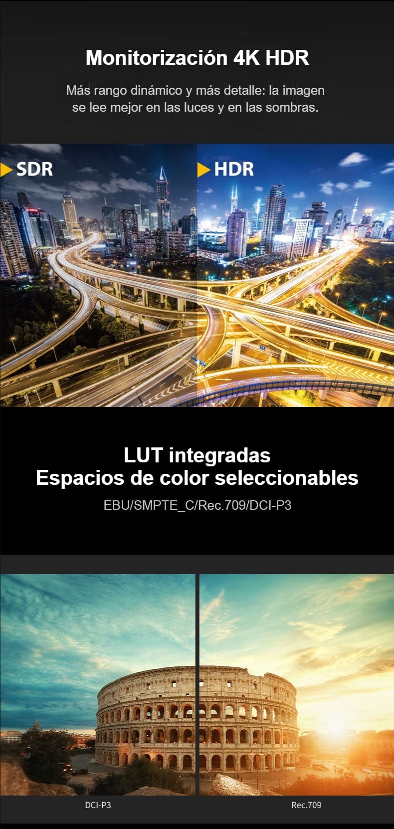 HDR y LUT integradas