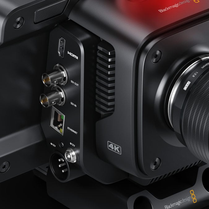 Blackmagic Design Studio Camera 4K Pro G2 – Conectores en los laterales