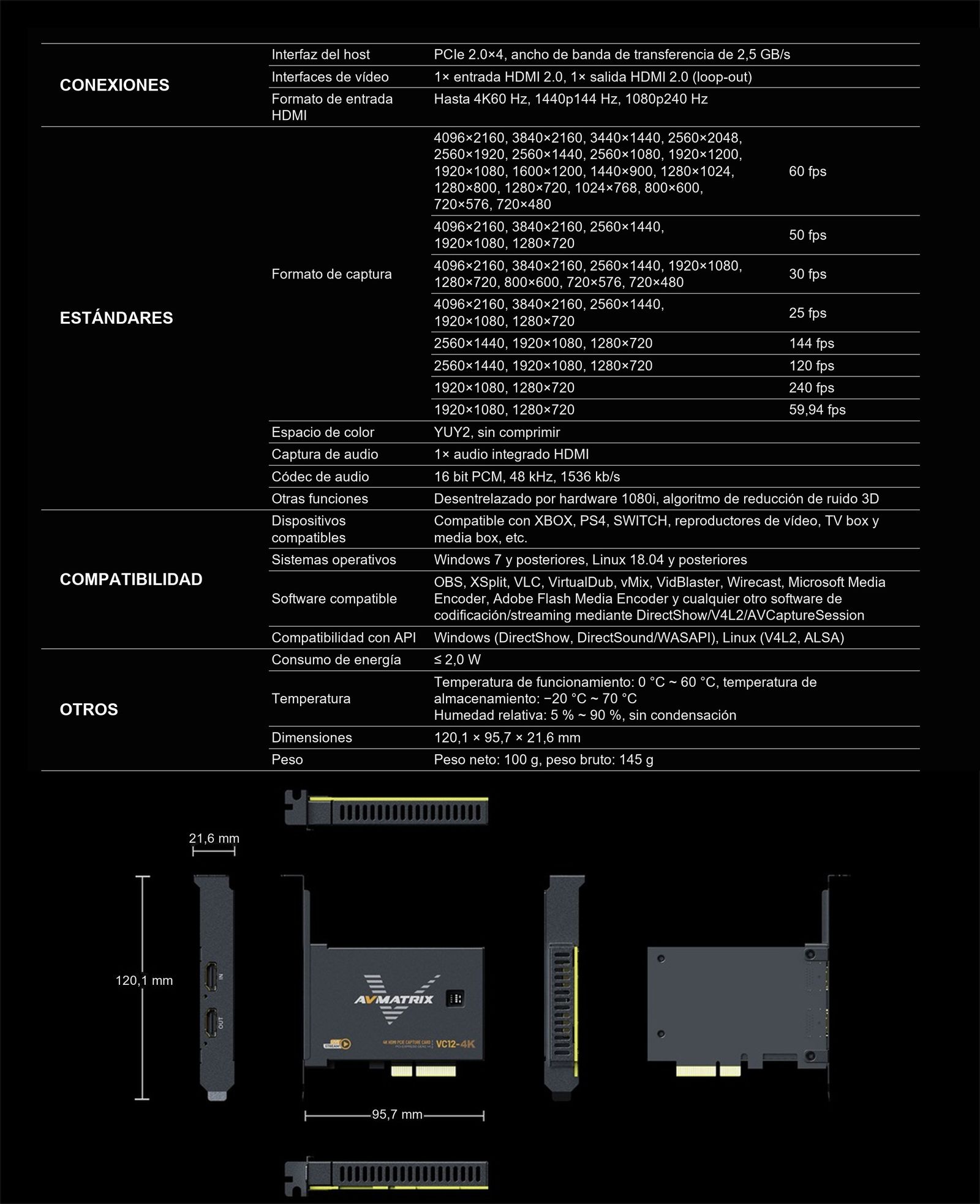 AVMATRIX VC12-4K – infografía