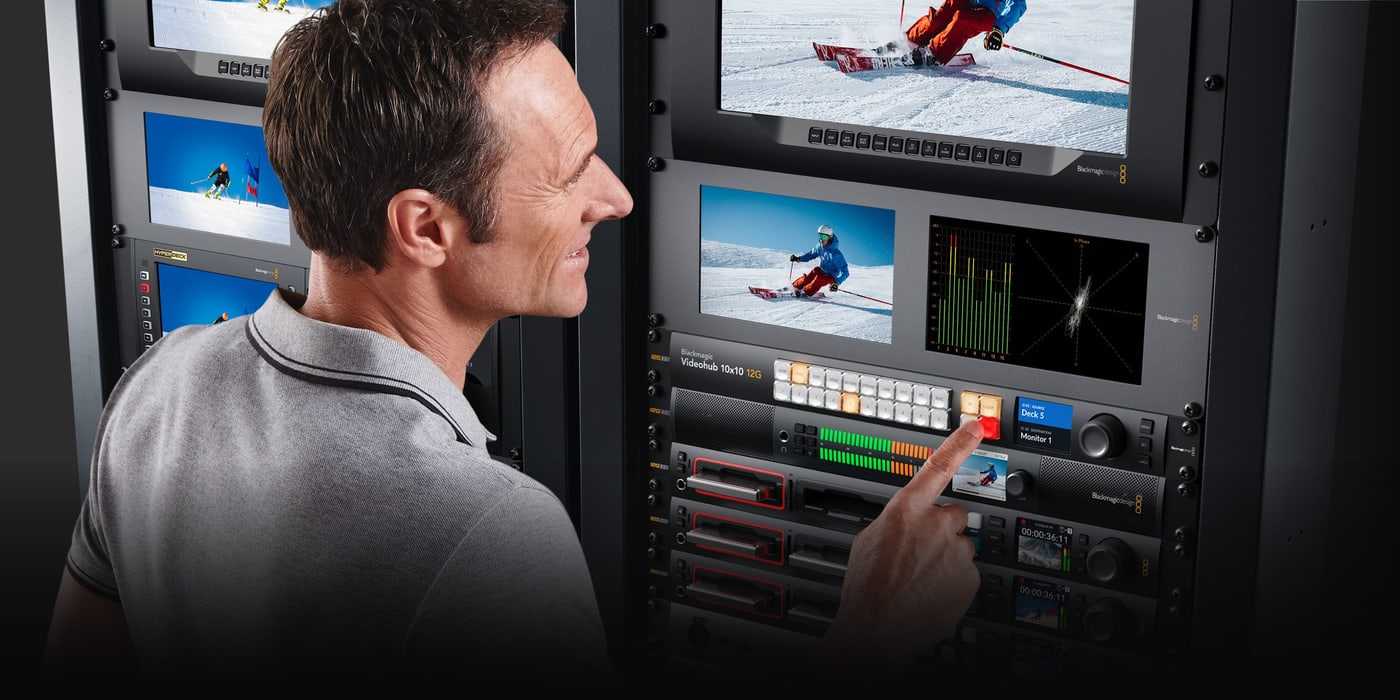 Blackmagic Videohub 10x10 12G – Enrutamiento sin reconectar cables