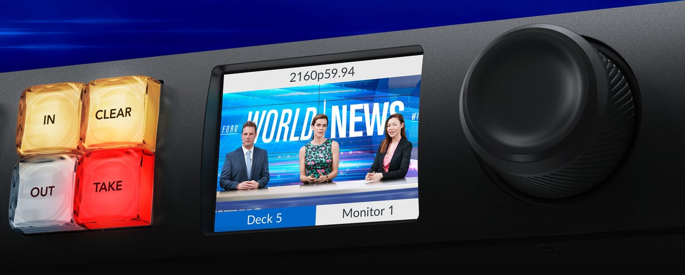 Blackmagic Videohub 20x20 12G – Imagen en directo en la LCD antes de conmutar