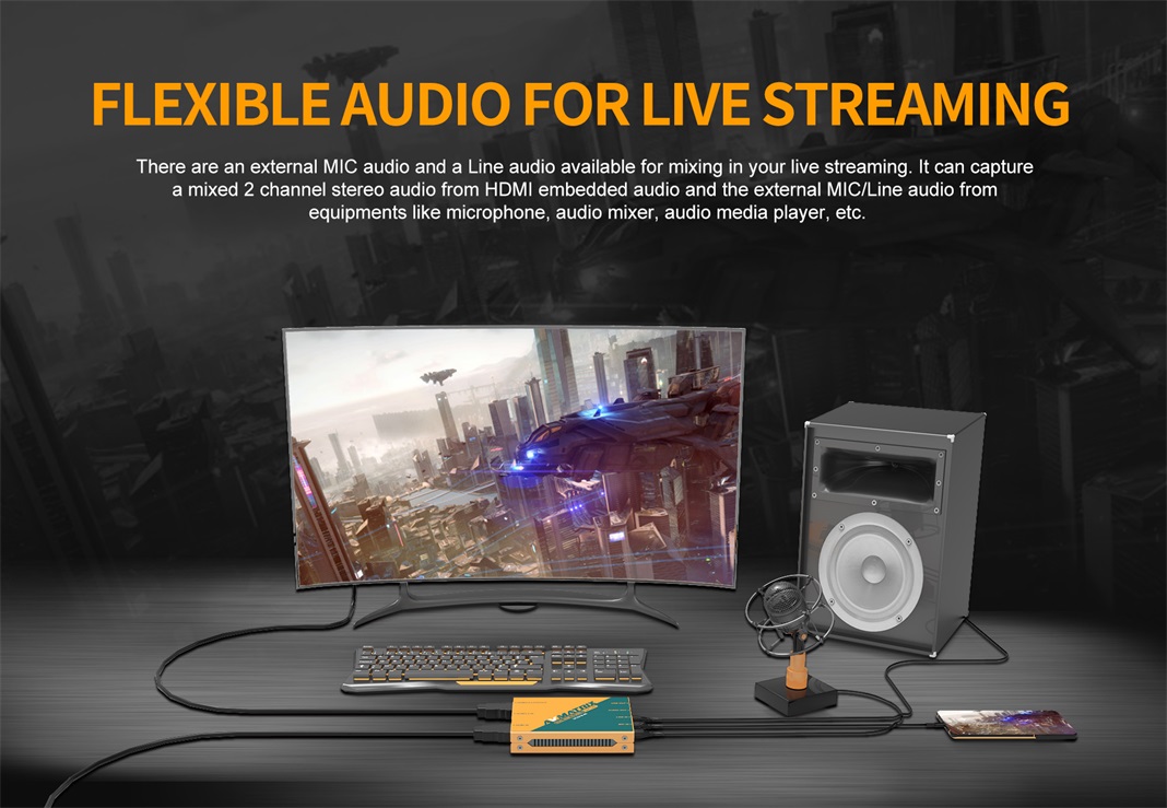 AVMATRIX UC2218-4K audio para live streaming
