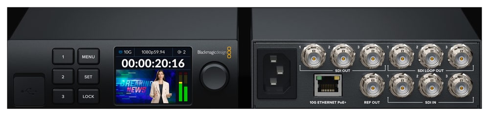 Blackmagic 2110 IP Converter 3x3G – Seis equipos SDI en un solo cable