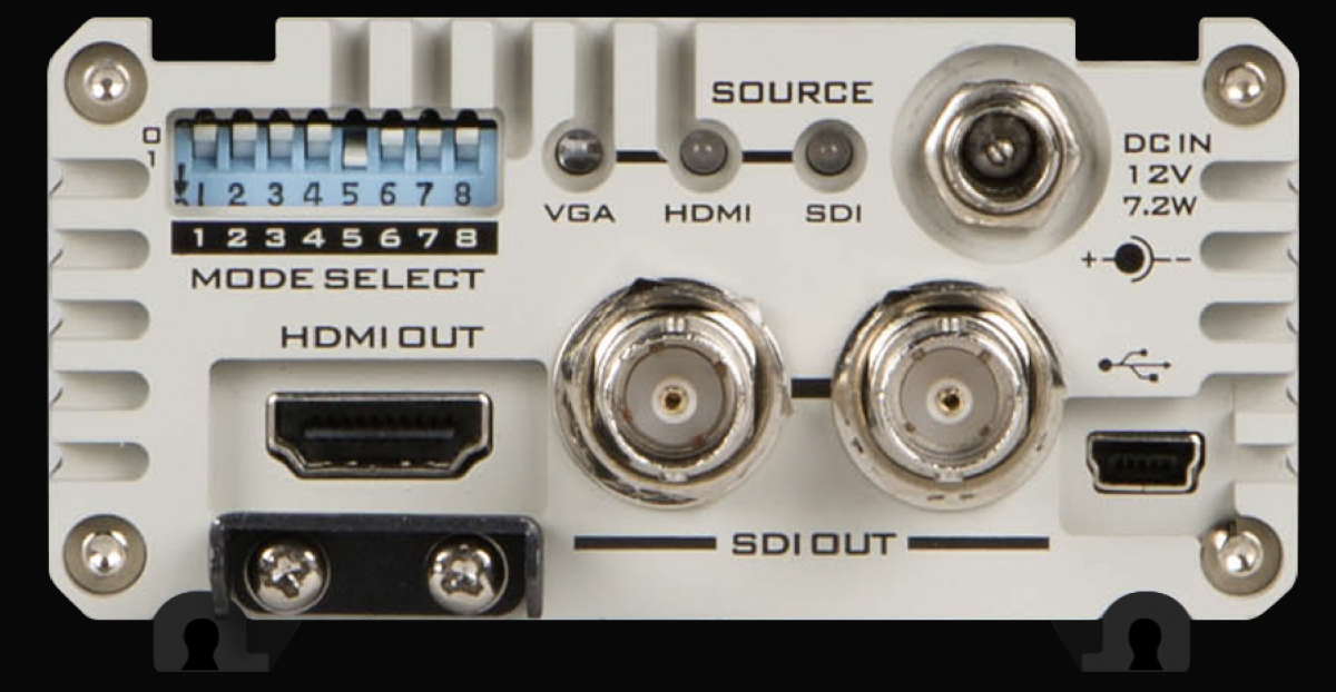 Salidas HDMI y SDI y controles traseros del DAC-70