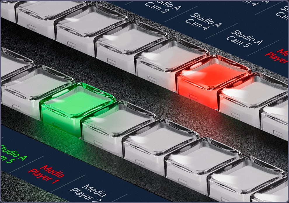 ATEM 1 M/E Advanced Panel 30 – Botones de fuentes con etiquetas LCD