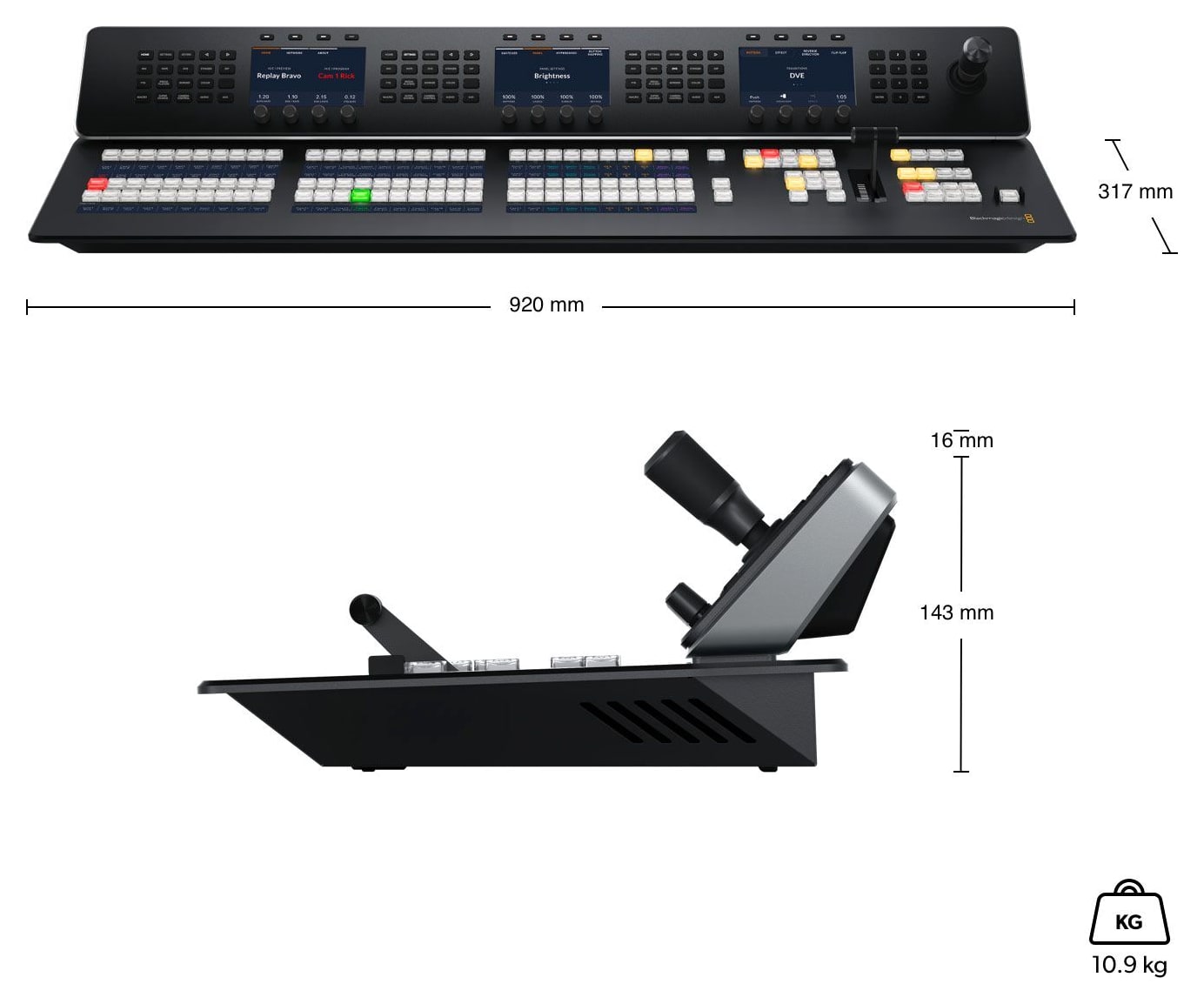 ATEM 1 M/E Advanced Panel 30 – Dimensiones