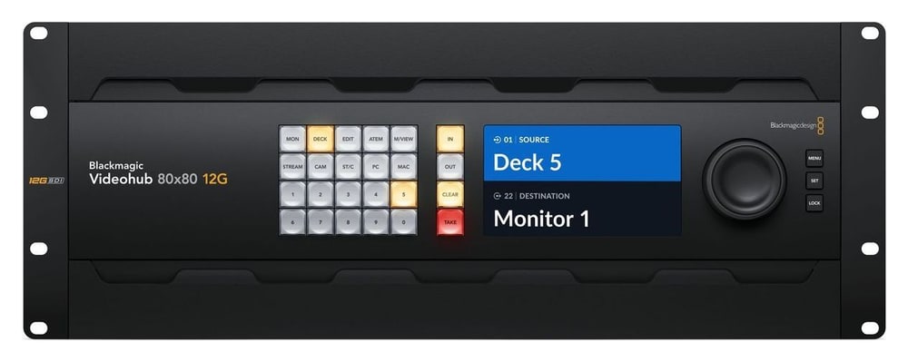 Blackmagic Videohub 80x80 12G – Imagen en directo en la LCD antes de conmutar