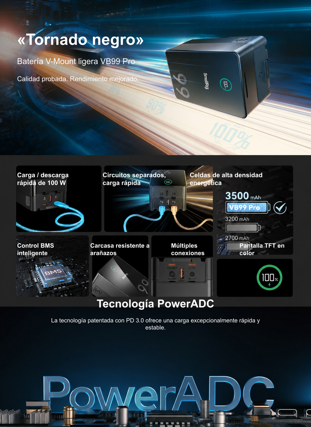 Infografía de producto traducida SmallRig VB99 Pro 1/10