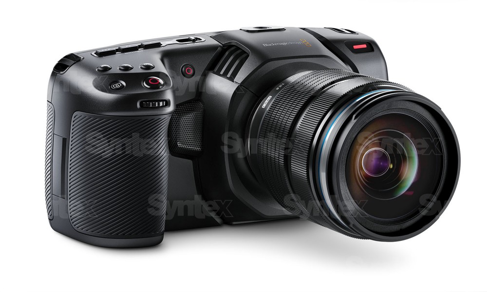 Vista frontal de la Blackmagic Pocket Cinema Camera 4K
