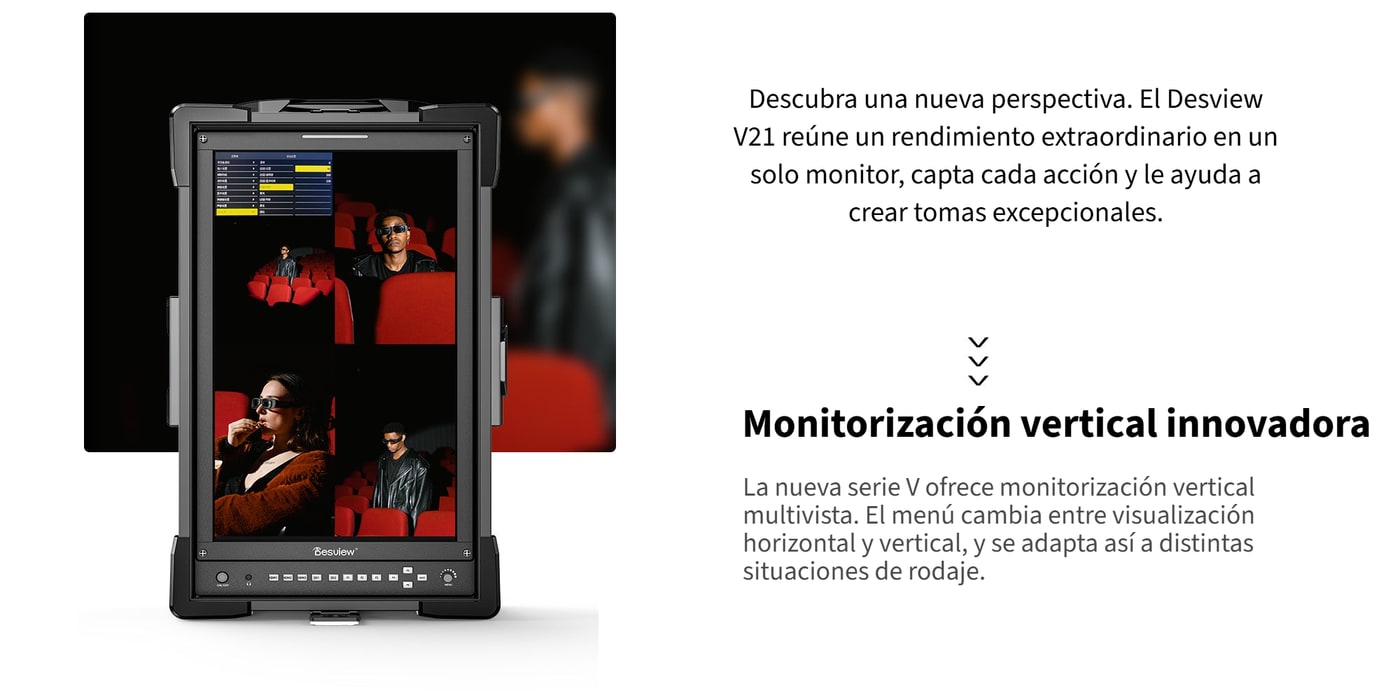Monitor vertical para contenido en formato vertical