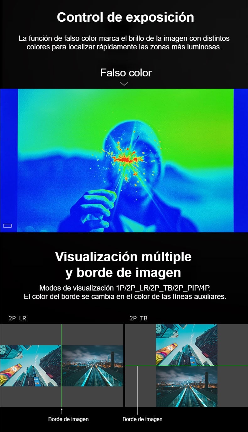 Falso color y borde de imagen