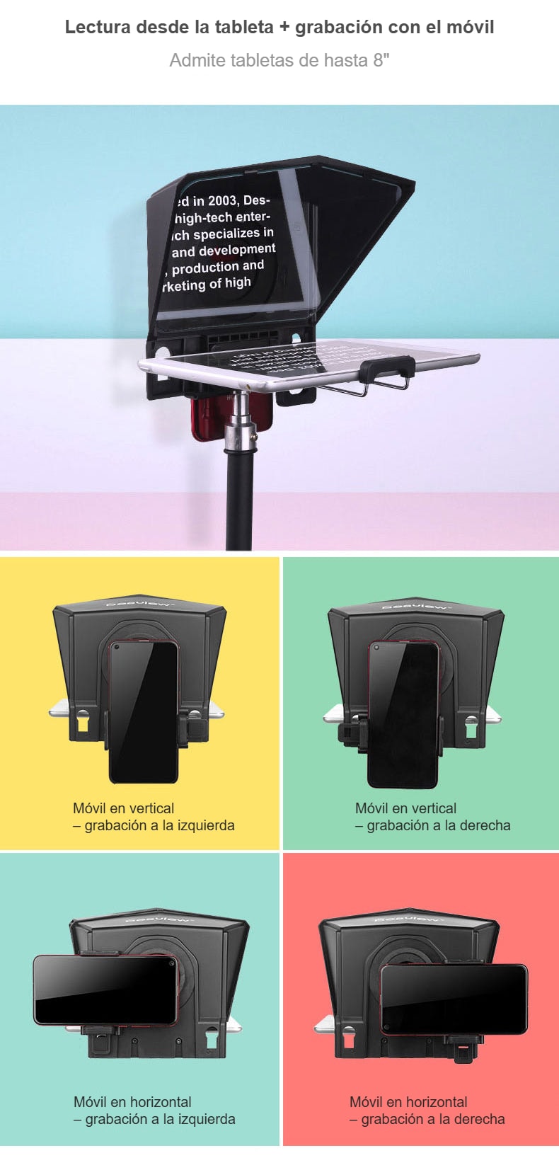 Lectura desde la tableta + grabación con el móvil