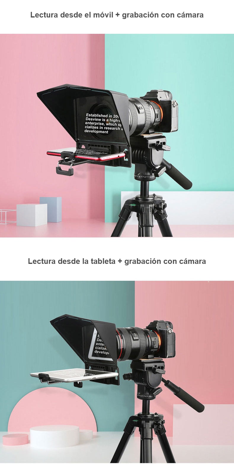 Lectura desde el móvil o la tableta + grabación con cámara