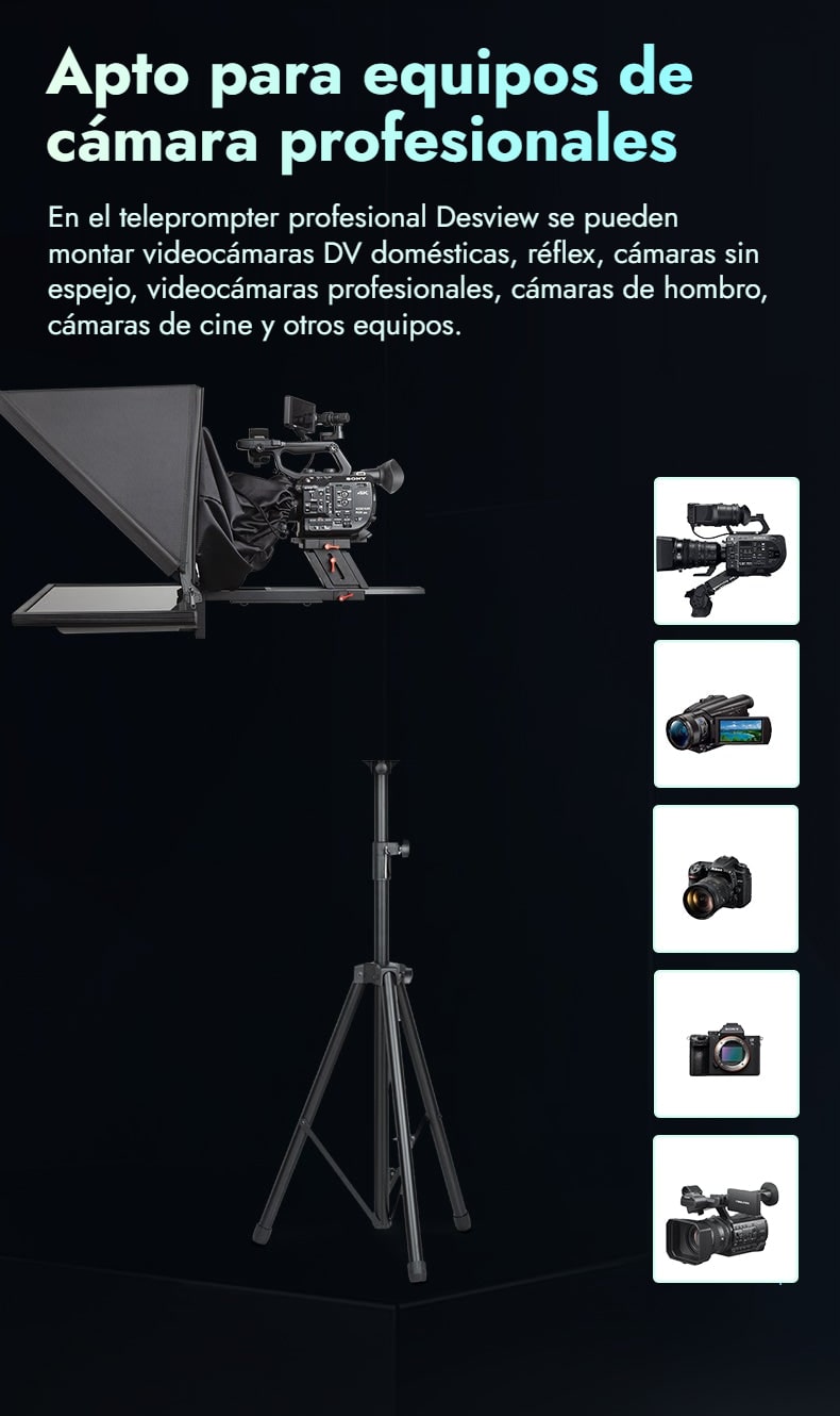 Apto para equipos de cámara profesionales