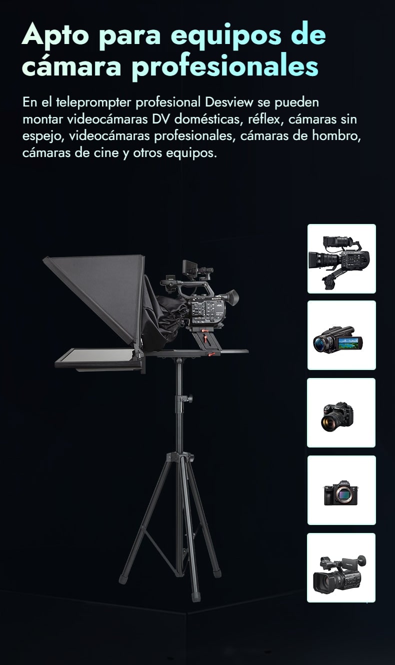 Apto para equipos de cámara profesionales