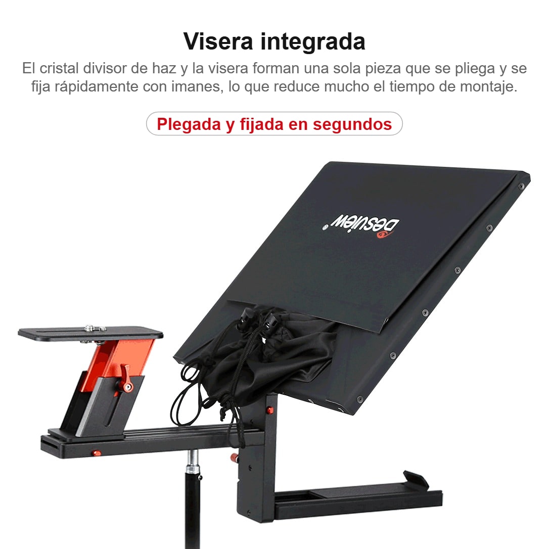 Visera integrada con plegado magnético