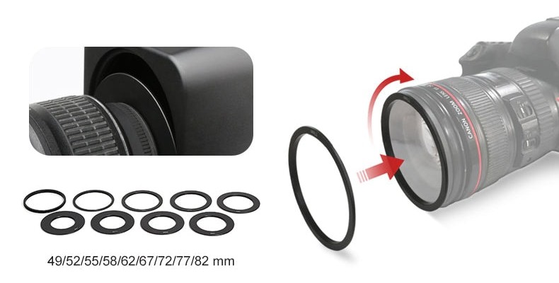 Anillos adaptadores de 49–82 mm