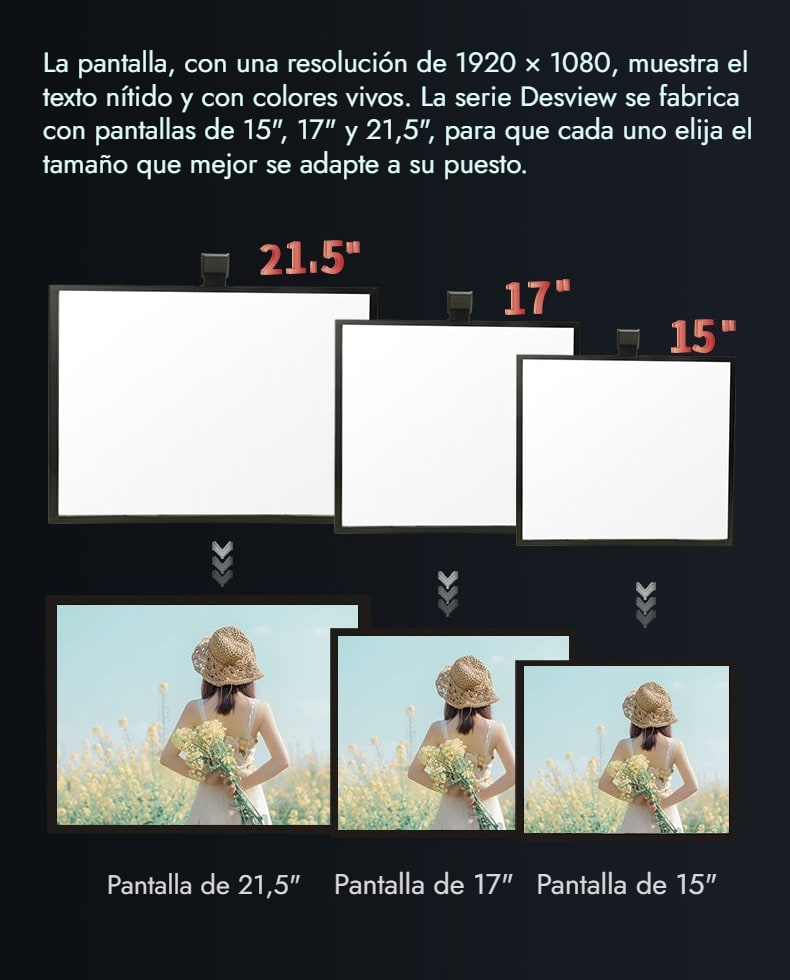Pantalla LCD de alta resolución, cuerpo ligero y portátil
