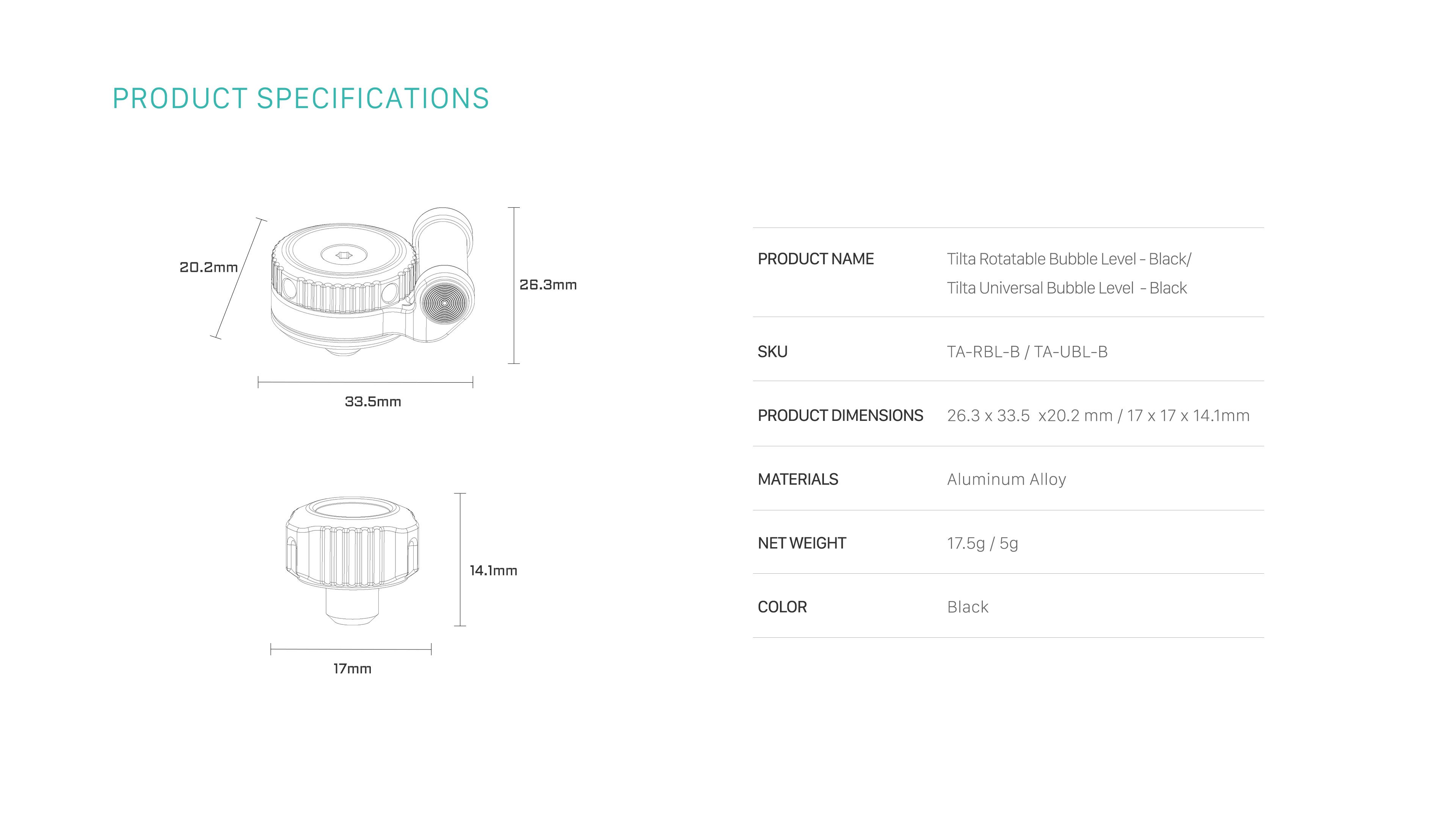 Tilta Universal Bubble Level Tilta Universal Bubble Level