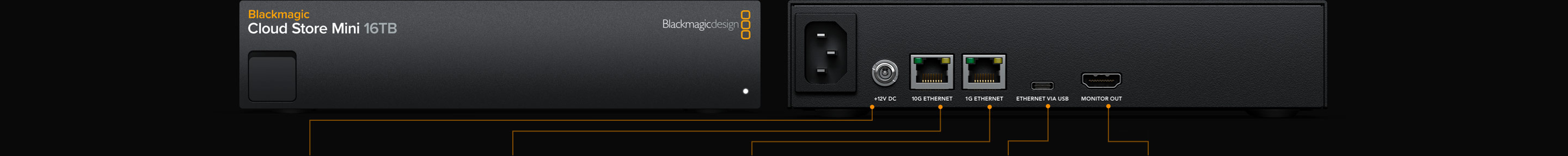Blackmagic Cloud Store Mini 16TB compacto para montaje en rack