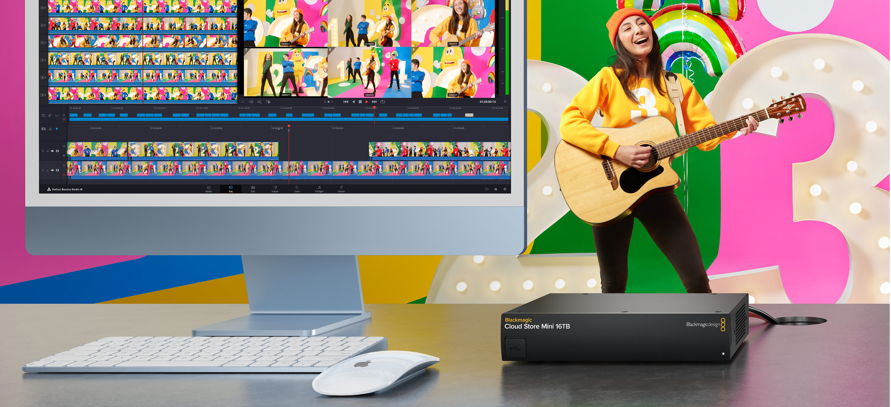 Blackmagic Cloud Store Mini 16TB en flujo de posproducción DaVinci Resolve
