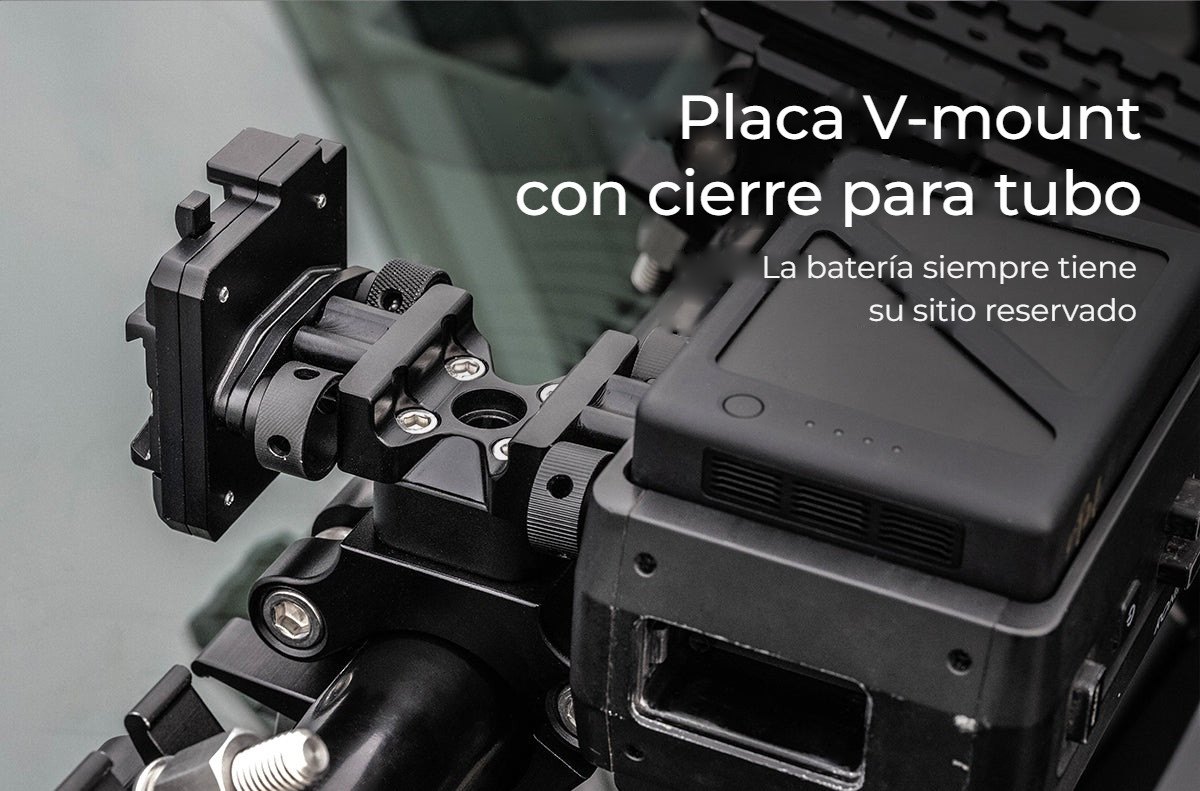 Placa V-mount con cierre para tubo