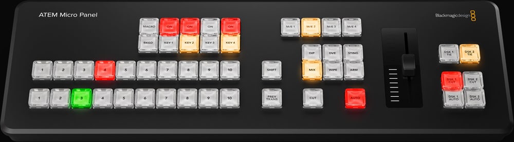 ATEM Micro Panel – Keyers, macros y selección M/E