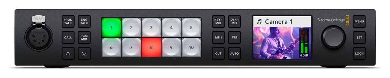 ATEM 1 M/E Constellation 4K – Panel de control en el frontal